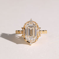 Emerald Cut Lab Grown Diamond Halo Engagement Ring