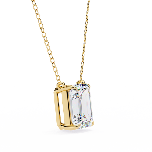0.45 TCW Luxury Emerald Cut Lab Grown Solitaire Pendant Necklace Modern Elegance with a Brilliant Center Stone
