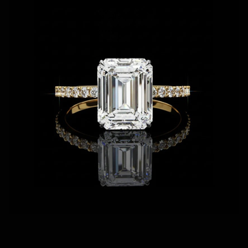 2.56 CT Sustainable Lab Grown Emerald Cut Diamond Ring Sparkling Cocktail Jewelry Gift for Her