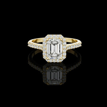 0.85 CT Fantastic Lab Grown Emerald Cut Diamond Ring For Good Time