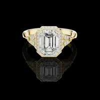 1.7 CT Vibrant Lab Grown Emerald Cut Diamond Ring For Look Of Day
