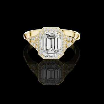 1.7 CT Vibrant Lab Grown Emerald Cut Diamond Ring For Look Of Day
