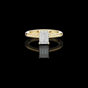 0.97 TCW Dazzling Emerald Cut Lab Grown Diamond Solitaire Ring with Classic Four Prong Setting