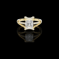 Asscher Cut Lab Grown Diamond Pave Split Shank Engagement Ring