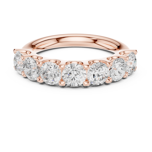 Round Lab Grown Diamond Seven Stone Wedding Band