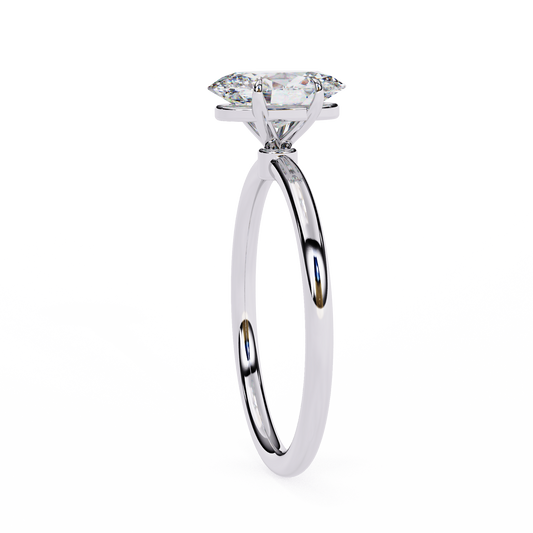 Oval Cut Lab Diamond Engagement Ring With Four Prong