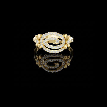 0.34 TCW Dazzling Lab Grown Round Cut Spiral Diamond Ring with Floral Side Design For Special one