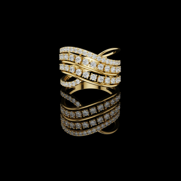 Round Lab Grown Diamond Multi Layer Crossover Ring