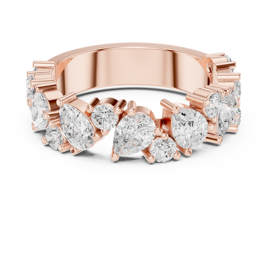 Pear Cut Lab Grown Diamond Wide Statement Band Ring