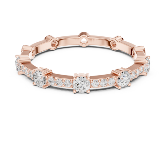 Round Lab Grown Diamond Station Eternity Band