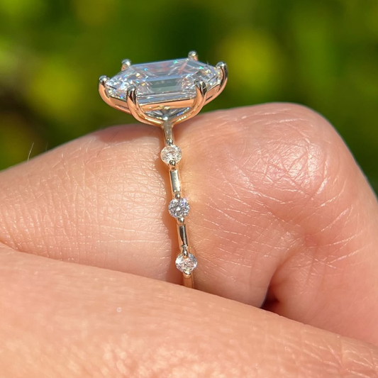 Antique Cut Lab Grown Diamond Delicate Wear Ring