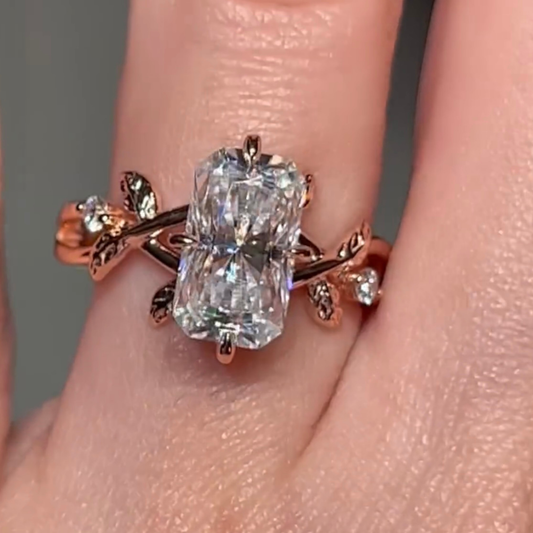 Nature Inspired Radiant Lab Grown Diamond Ring