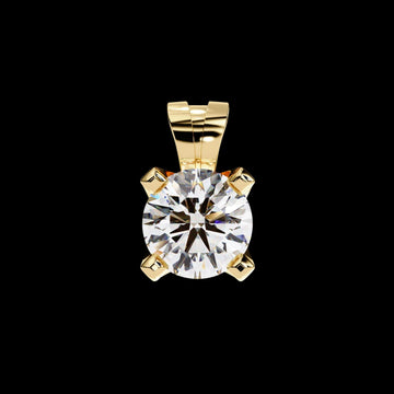 Round Cut Solitaire Pendant with Heavy Four Prong Double Bail Setting Moissanite