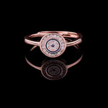0.28 TCW Rose Gold Circle Ring with Lab Grown Diamonds and Floral Center Design