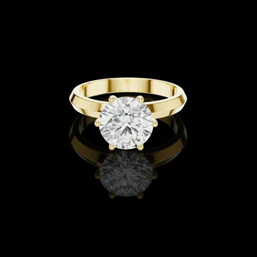 1.25 TCW Classic Six Prong Brilliant Round Solitaire Moissanite Diamond Ring For Occasion