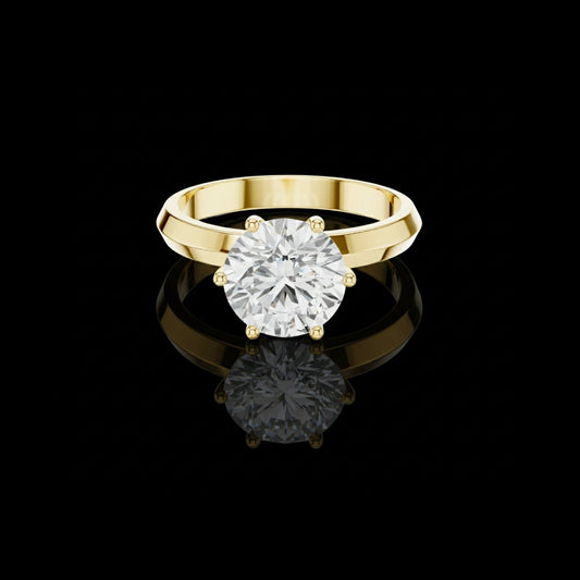Round Cut Moissanite Diamond Solitaire Engagement Ring