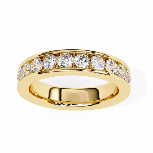 Round Cut Brilliant Channel Set Lab Grown Diamond Wedding Band Ring