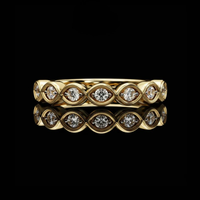 0.25 TCW Shiny Round Cut Lab Grown Diamond Unique Bezel Set Eternity Wedding Band