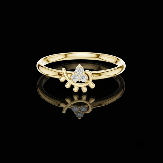 0.03 TCW Delicate Eyelash Ring with Cluster Moissanite Diamonds Minimalist Sparkle Band for Women