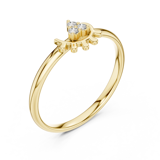 Round Moissanite Diamond Cluster Delicate Ring