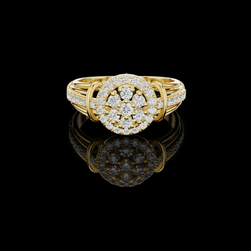 0.50 TCW Stunning Featuring a Brilliant Double Halo Lab Grown Diamond Cluster With a Multi Band