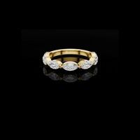 1.20 TCW Designer Style Marquise Cut Lab Grown Diamond Wedding Band in Solid Gold For Girl