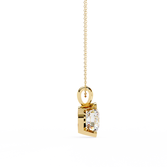 Round Cut Solitaire Pendant with Four Prong Side Ring Hooks Moissanite