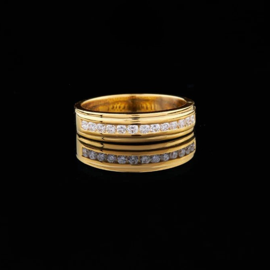 Round Cut Channel Set Lab Grown Diamond Wedding Band Ring