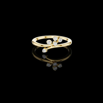0.13 TCW Elegant Moissanite Round Diamond Floral Accent Ring in Polished Fine Luxury Jewelry