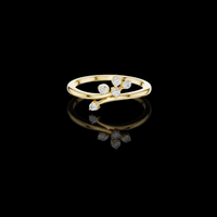 Lab Grown Diamond Leaf Branch Open Bypass Ring