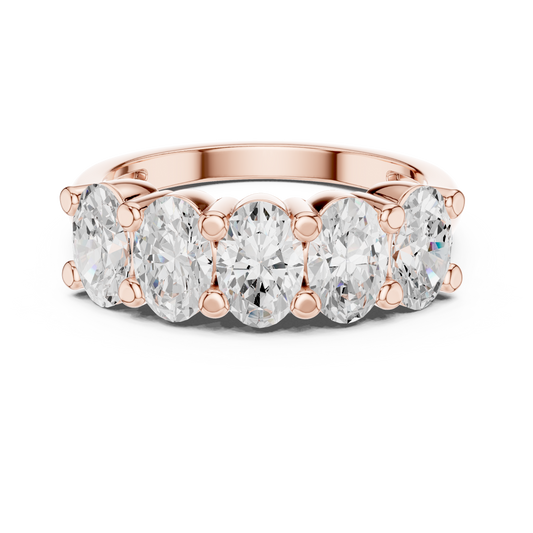 Oval Cut Five Stone Lab Grown Diamond Ring