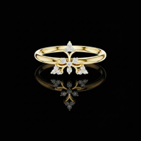 Round Lab Grown Diamond Floral Cluster Engagement Ring