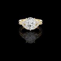 Dazzling Oval Cut Lab Grown Diamond Ring with Floral Inspired Halo
