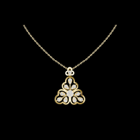 Three Leaf Floret Layering Pendant Encrusted with Multi Stone Moissanite
