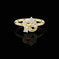 Nature Inspire Peacock Shape Moissanite Engagement Ring