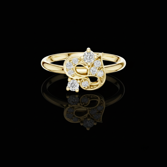 Nature Inspire Peacock Shape Moissanite Engagement Ring