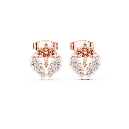 Sculpted Floral Motif with Brilliant Round Lab Diamonds Signature Fine Jewelry
