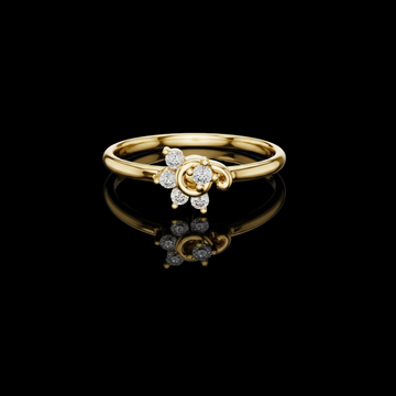 0.075 TCW Floral Lab Grown Diamond Ring with Delicate Cluster Setting for Timeless Elegance