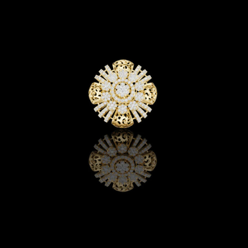 1.98 TCW Statement Ring Featuring an Elaborate Floral Lab Grown Diamond Design with Radiant Sparkle