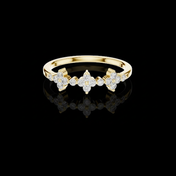 Floral Moissanite Diamond Band Ring for Women