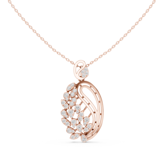 Leaf Motif Nature Inspire Lab Grown Pendant Necklace