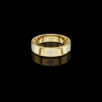 0.24 TCW Luxurious Round Moissanite Diamond Band with Floral Cluster Accents Classic Fine Jewelry Ring