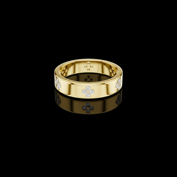 0.24 TCW Luxurious Round Moissanite Diamond Band with Floral Cluster Accents Classic Fine Jewelry Ring