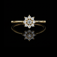 0.17 TCW Stunning Floral Round Moissanite Diamond Ring A Timeless Bloom of Sparkle and Sophistication