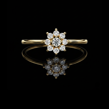 0.17 TCW Stunning Floral Round Lab Grown Diamond Ring A Timeless Bloom of Sparkle and Sophistication