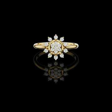 0.14 TCW Exquisite Sunburst Inspired Floral Lab Grown Diamond Ring in Luxurious