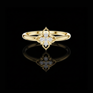 0.05 TCW Floral Lab Grown Diamond Cluster Ring Dainty Heirloom Petal Design Fine Jewelry Gift for Her