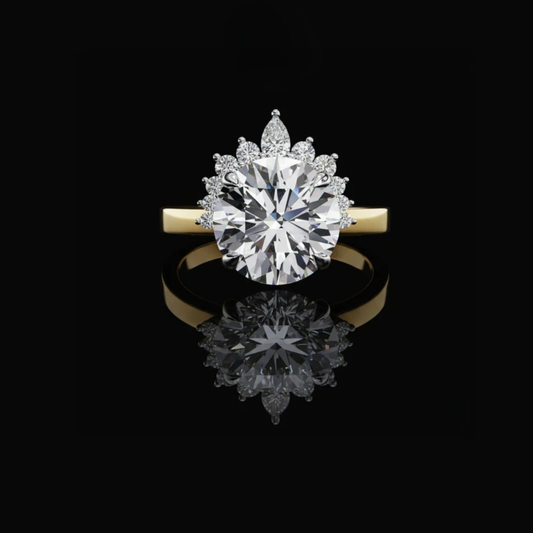 3.31 CT Designer Round Cut Moissanite Diamond Glace The Ultimate Iced Out Luxury Ring For First Love