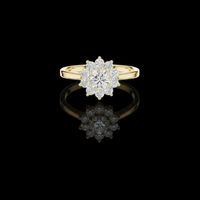 Round Lab Grown Diamond Cluster Ring for Women