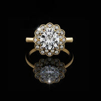 Floral Inspire Round Cut Lab Grown Diamond Ring